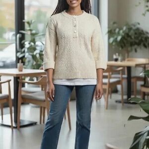 Off White Large Sweater By Deb Circa 1990’s